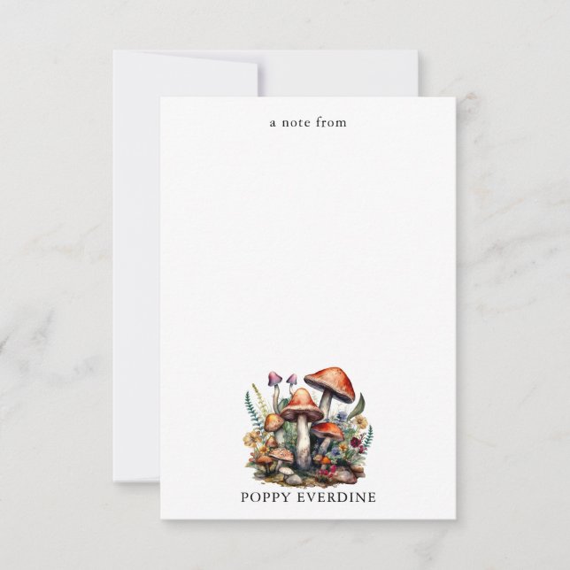 Cartão De Notas Cogumelos Mágicos Encantados Personalizados (Frente)