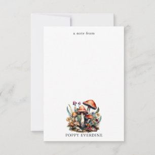 Cartão De Notas Cogumelos Mágicos Encantados Personalizados para C