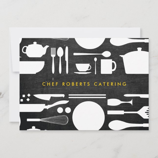 Cartão De Notas Colagem de Cozinha em Madeira Negra (Frente)