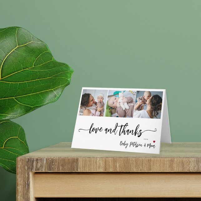 Cartão De Notas Colagem de fotos do orçamento obrigado elegante do (Criador carregado)