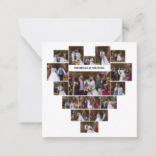 Cartão De Notas Colagem de Fotos em Coração Personalizado