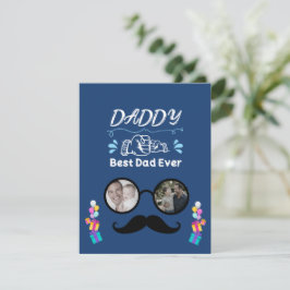 Cartão De Notas Colagem de Fotos Personalizada "Melhor Pai do Mund