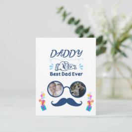 Cartão De Notas Colagem de Fotos Personalizada "Melhor Pai do Mund