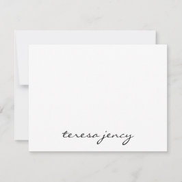 Cartão De Notas Colagem de Fotos Personalizada | Monograma Minimal