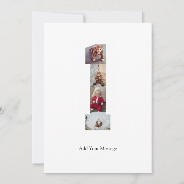 Cartão De Notas Colagem de Fotos Preto e Branco Número 1 (Frente)