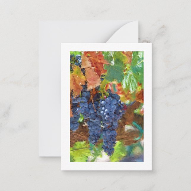 Cartão De Notas Colheita De Uvas Em Queda (Frente)