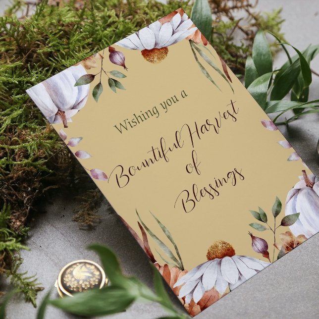 Cartão De Notas Colheita Lindo Vestido Feriado de Ação de Água (Criador carregado)