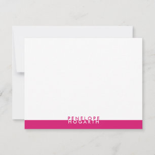 Cartão De Notas Colorblock minimalista moderno branco magenta
