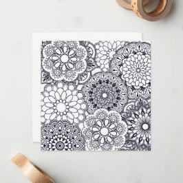 Cartão De Notas Colore seu próprio Mandalas Floral