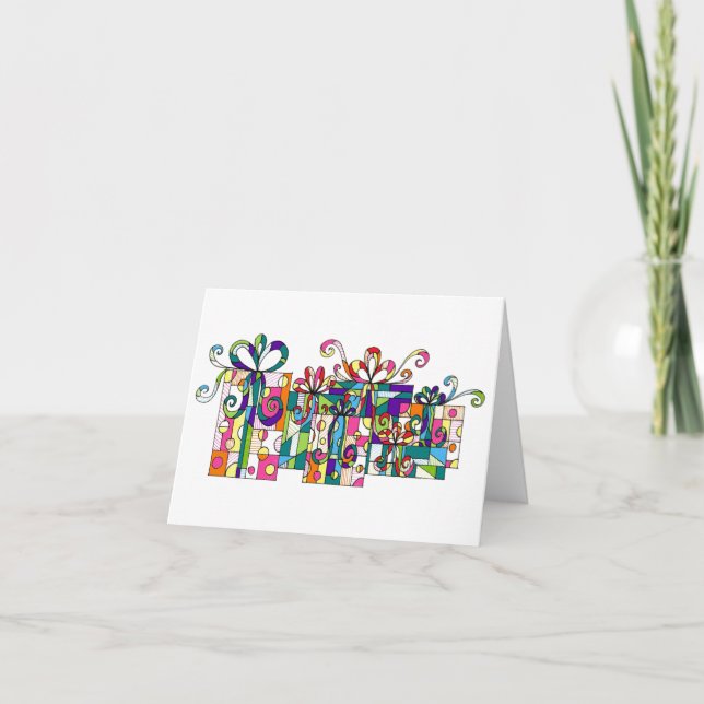 Cartão De Notas Colorful Gifts Notecard (Frente)