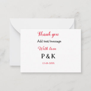 Cartão De Notas Com amor adicione o nome do casal letra obrigado a