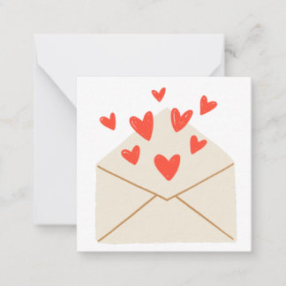 Cartão De Notas Com o Love Notecard (Vazio Dentro)