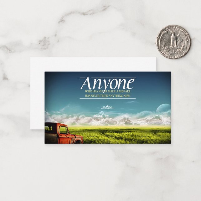 Cartão De Notas "Cometer erros" Citação Inspiracional (Frente/Verso In Situ)