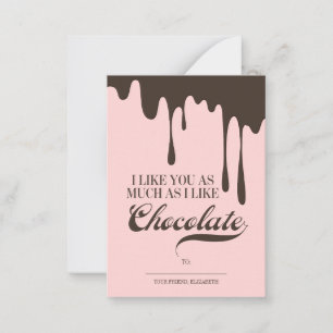 Cartão De Notas Como você e o Namorados de Chocolate Kid Classroom