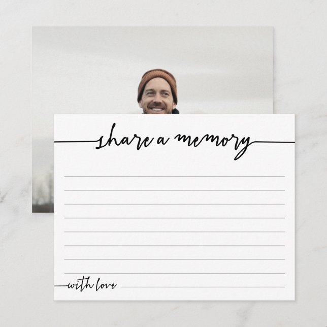 Cartão De Notas Compartilhe Um Memorial Funeral De Memória Vincula (Frente/Verso)