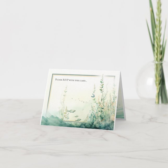 Cartão De Notas Configurações de RSVP ou Local do escape costeiro  (Frente)