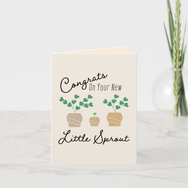 Cartão De Notas Congrats on Your New Little Sprout Baby (Frente)