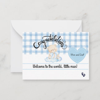 Cartão De Notas Congratulations Baby Boy Card, Welcome Newborn Son