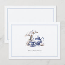Conjunto de Chá Orquídea Azul Hampton Toile Casal 