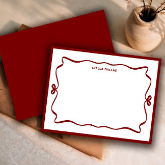 Cartão De Notas Conjunto de Quadro de Rabiscos Burgundy Personaliz