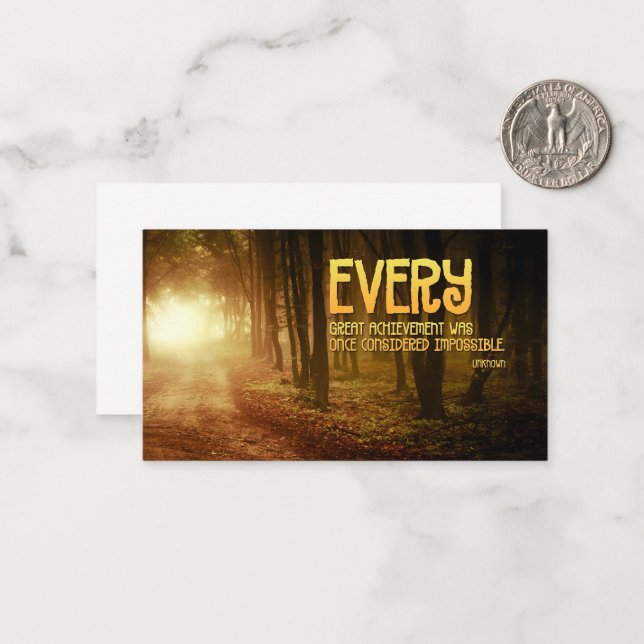 Cartão De Notas "Conquistas do Excelente" Cotação Inspiracional (Frente/Verso In Situ)