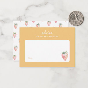 Cartão De Notas Conselhos de Paisagem de Morango com Aquarela Rosa