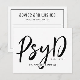 Cartão De Notas Conselhos e Desejos de Festa de formatura PsyD