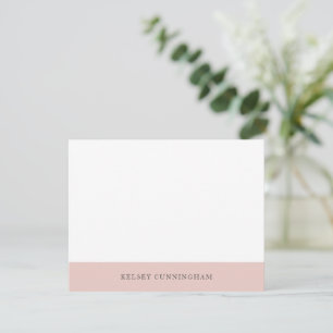 Cartão De Notas Cor Blush Rosa Clássico Nome do Bloco Flat
