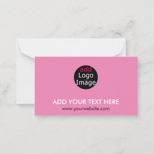 Cartão De Notas Cor-de-rosa Marca Personalizada do Chic Profission