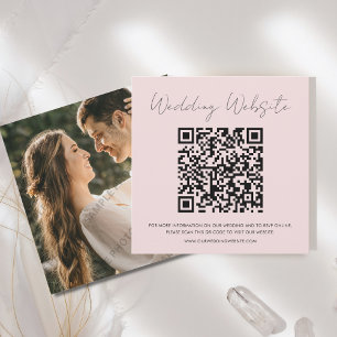 Cartão De Notas Cor-de-rosa   RSVP   Sítio Web Casamento