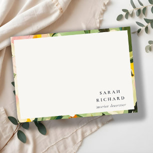 Cartão De Notas Cor de rosa verde pintada cor-de-rosa chic boho