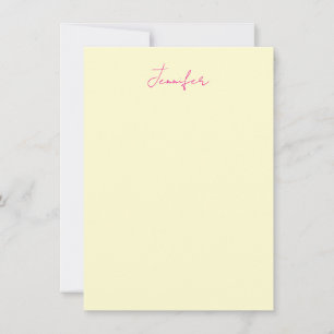 Cartão De Notas Cor elegante minimalista moderno simples nome