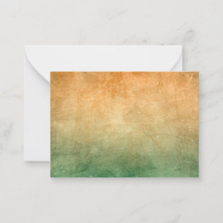 Cartão De Notas Cor Grunge - Laranja e Verde