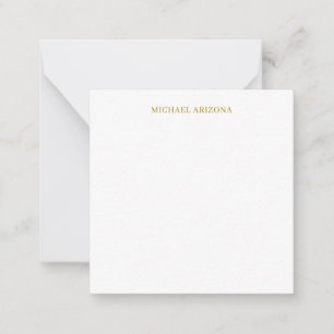 Cartão De Notas Cor Moderno Minimalista Simples Dourado e Branco