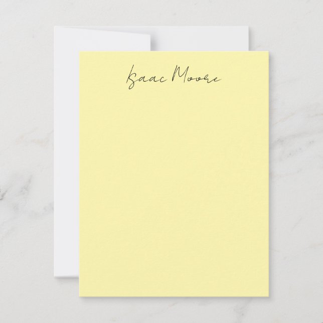 Cartão De Notas Cor Nome Caligrafia Script Simples Cor Creme (Frente)