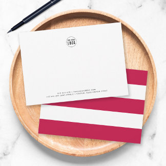 Cartão De Notas Cor Personalizada & Listras Brancas Adicionar Logo