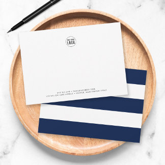Cartão De Notas Cor Personalizado & Listras Brancas Adicionar Logo