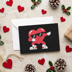 Cartão De Notas Coração Dabbing Amor de Valentão Design Divertido