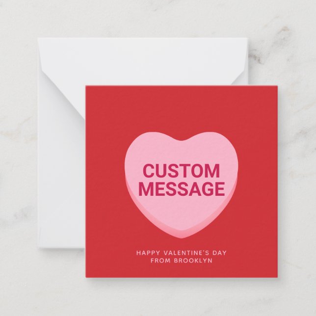 Cartão De Notas Coração de conversação de mensagens personalizadas (Frente)