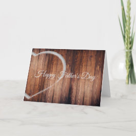 Cartão De Notas Coração de Namorados Rústico de Madeira e Giz para