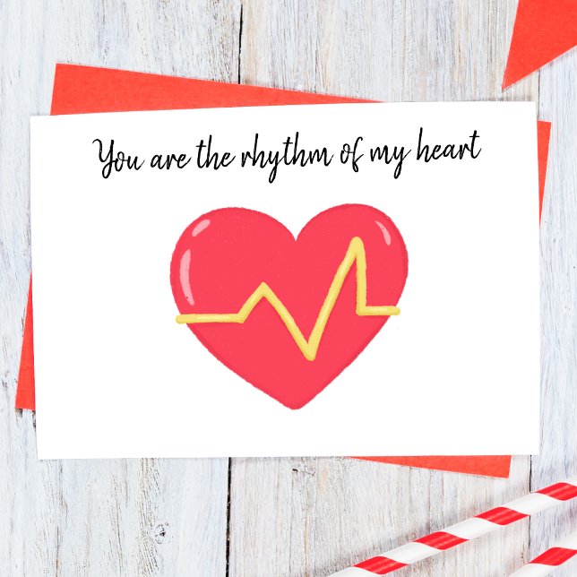 Cartão De Notas Coração Moderno e Cardiograma (Criador carregado)