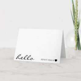 Cartão De Notas Coração Moderno Minimalista Design Branco Limpo