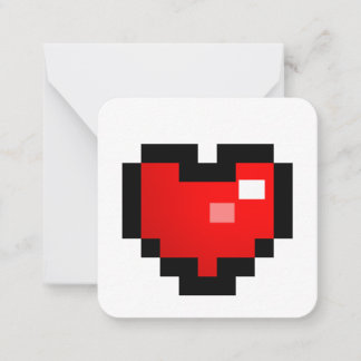 CARTÃO DE NOTAS CORAÇÃO PIXEL