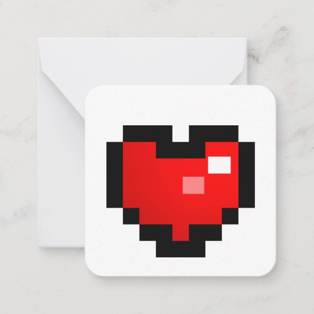CARTÃO DE NOTAS CORAÇÃO PIXEL (Frente)