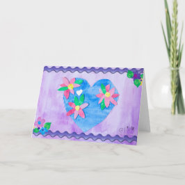 Cartão De Notas Coração primavera - Arte infantil para COC