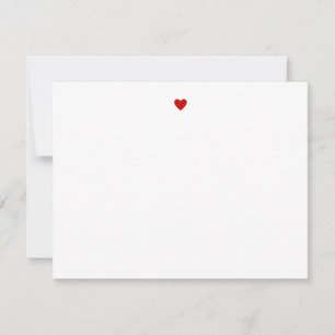 Cartão De Notas Coração Vermelho Simples Moderno Personalizado