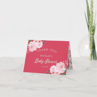 Coral Rosa e Chá de fraldas Verde Floral Obrigado