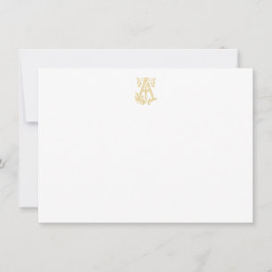 Cartão De Notas CORES EDITÁVEIS AJ Monograma JA Monogramas