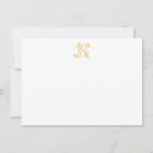 Cartão De Notas CORES EDITÁVEIS EN Monograma NE Monograma Notecard