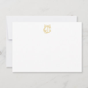 Cartão De Notas CORES EDITÁVEIS JG Monograma GJ Monogramas